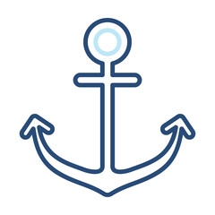 Anchor Icon Color Outline Style. Vector Illustration Design