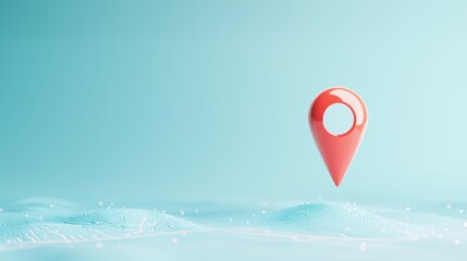 Location Pin Red location pin on a stylized map, simple and clean design