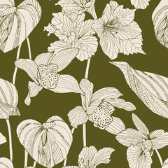 flower texture pattern mix leaves
