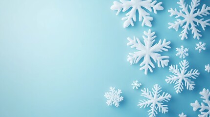 Blue Gradient Snowflake Backgrounds Light blue to white gradient background with delicate snowflake patterns, creating a classic winter feel