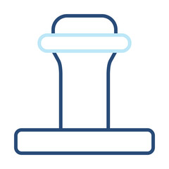 Bollard Icon Color Outline Style. Vector Illustration Design