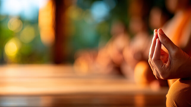 Mindfulness practices in serene environment promote relaxation and focus