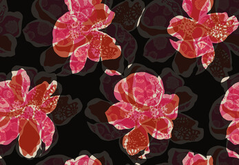 flower texture pattern mix leaves