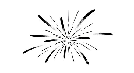 Obraz premium Brushstroke Radiance: An Abstract Burst of Black Lines on White Background Creation