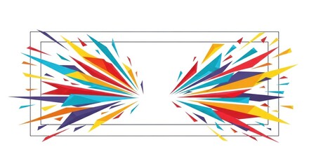Fototapeta premium Dynamic bursts of geometric colors within a rectangular frame vibrant and artistic