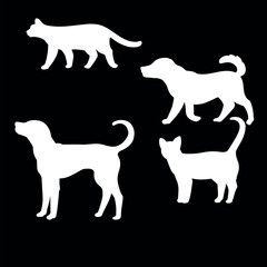 dog and cat silhouette 2