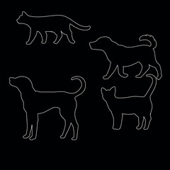 dog and cat silhouette 2