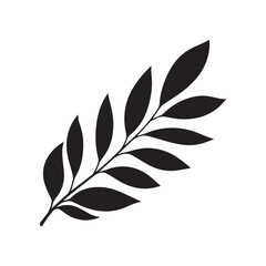  Elegant Minimalist Leaf Silhouette Vector Design with Clean Contrast on White Background. 