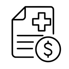 Fototapeta premium Health Insurance Bill Document with Dollar Sign Icon 