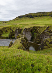 Fototapeta premium canyon Fjadrargljúfur and river Fjadra in Iceland