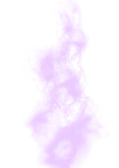 Violet glowing smoke flow with soft light and dreamy mist effect on transparent background.
