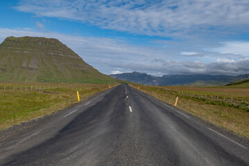 motorway in landscapes of Iceland