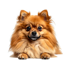 Obraz premium handsome pomeranian full shot face is the front side isolated on a white background By Full PNG 
