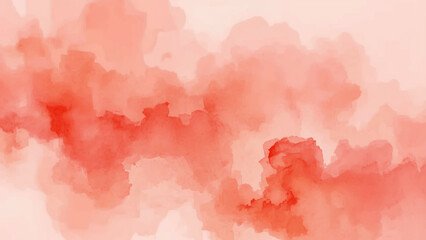 Brushed Painted Abstract Deep Maroon Watercolor and Soft White paint. Watercolor painted isolated cloud cumulus clouds. White and ash messy wall stucco texture. 