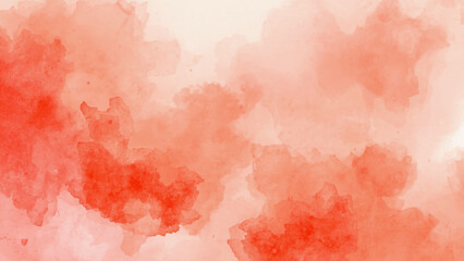 Brushed Painted Abstract Deep Maroon Watercolor and Soft White paint. Watercolor painted isolated cloud cumulus clouds. White and ash messy wall stucco texture. 