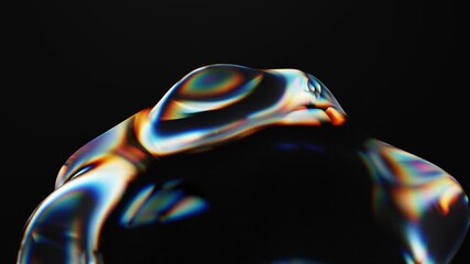 Abstract glass 3d morphing sphere shape on a black background. Seamless looping video. 4k abstract motion graphics dynamic futuristic design - Powered by Adobe