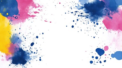 Vivid ink splashing across pristine white surface, forming energetic abstract pattern