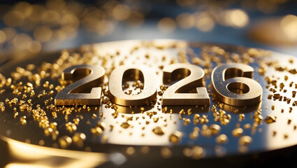 2026 New Year Backgrounds Collection – Metallic, Gold, Wooden, and Paper Number Typography Designs for Happy New Year Celebration, Business, Calendar, and Futuristic Concept Themes
