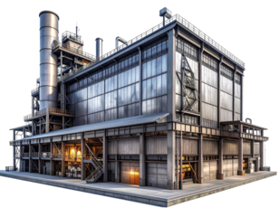 Contemporary Industrial Plant Architecture Isolated