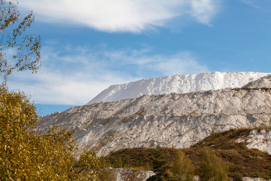 An artificial phosphogypsum mountain near Voskresensk, Russia