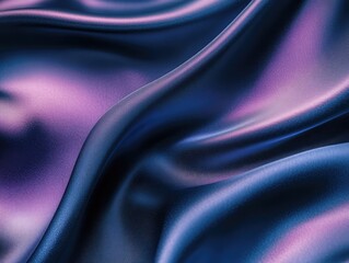 Fototapeta premium A close-up of dark blue and purple silk with subtle pink light waves, creating an abstract background for text or design.
