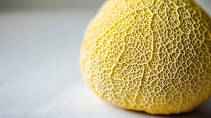 Close up photo of unique yellow textured sphere organic pattern background