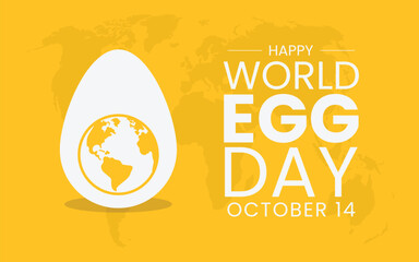 World Egg Day is celebrated annually on October. Template for background, banner, card, poster.