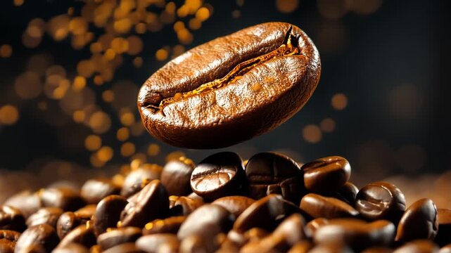 Coffee beans are soaring against a fiery backdrop, creating a stunning visual experience that truly serves as a sensory delight for both coffee lovers and passionate connoisseurs alike