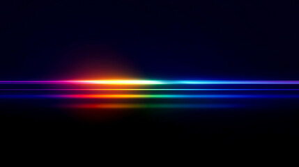 幻想的な虹の光が走る横ライン背景