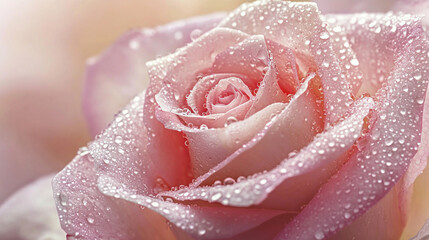 Fototapeta premium Pink rose with water droplets