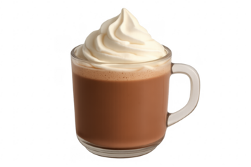 Hot chocolate drink with whipped cream