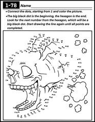 Halloween dot to dot with skull, coloring and activity for kids, preschool, kindergarten and homeschool , fit for 8.5”x11” size