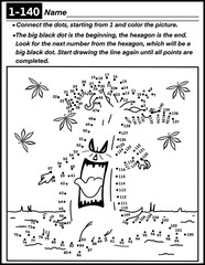 Halloween dot to dot with demon tree, coloring and activity for kids, preschool, kindergarten and homeschool , fit for 8.5”x11” size