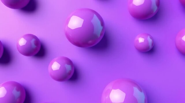 Purple balls on a matching backdrop with light reflecting shapes