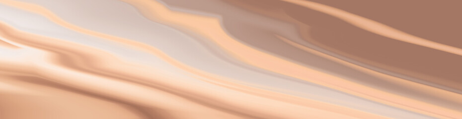Abstract blurred brown beige Mocha Mousse color gradient long background. textured backdrop. Luxury template. Premium banner. Tech card. light. header. Wavy pattern. Milk coffee hue. Liquid wave. Art