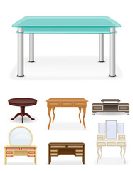 lots of different home furniture cartoon stock vector illustration isolated on white background