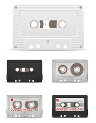 lots of different home big set of much objects retro old vintage items cartoon stock vector illustration isolated on white background