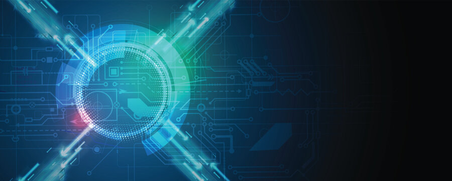 Abstract circuit technology advanced digital ecosystem of interconnected smart nodes