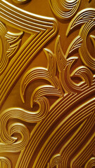 The ornamental design evokes classical elegance and craftsmanship, with raised textures that create a rich, three-dimensional effect.