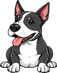 Cute cartoon a illustrator vector Bull Terrier