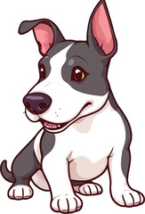 Cute cartoon a illustrator vector Bull Terrier