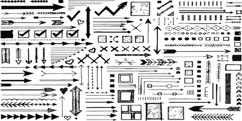 Abstract Black Border Collection on White Background a Versatile Design Element