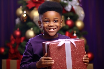 African amerian children christmas gift box.