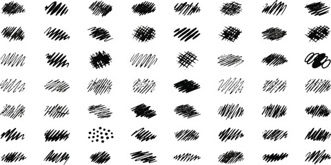 Abstract black brushstrokes on white background for artistic or design purposes graphic element