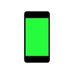 smartphone with green screen. mobile phone illustration for mockup and display design. UI application demonstration mockup	
