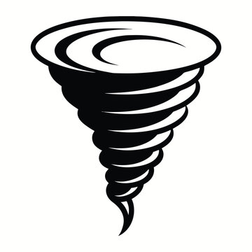 Black and White Tornado Icon