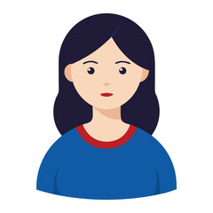 Vector illustration of a smiling woman's face with fashion beauty hair and lips