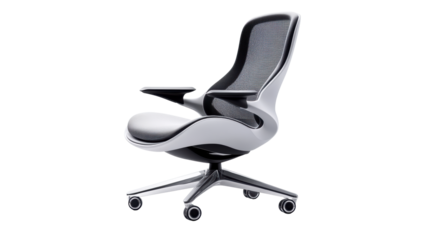 Modern Ergonomic Desk Chair with Sleek Design on Transparent Background