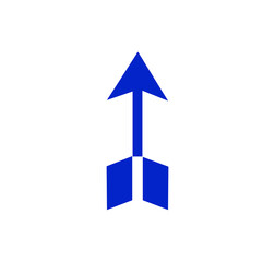 Fototapeta premium blue arrow icon isolated on white background