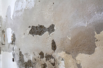 Severely Damaged Wall with Plaster Loss Caused by Rising Capillary Moisture 
